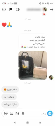 کوله دانشجویی سلین مشکی رضای مشتری کوله دانشجویی سلین مشکی رضای مشتری